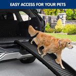 Foldable Car Dog Ramp Vehicle Ladder Step Stairs - Black