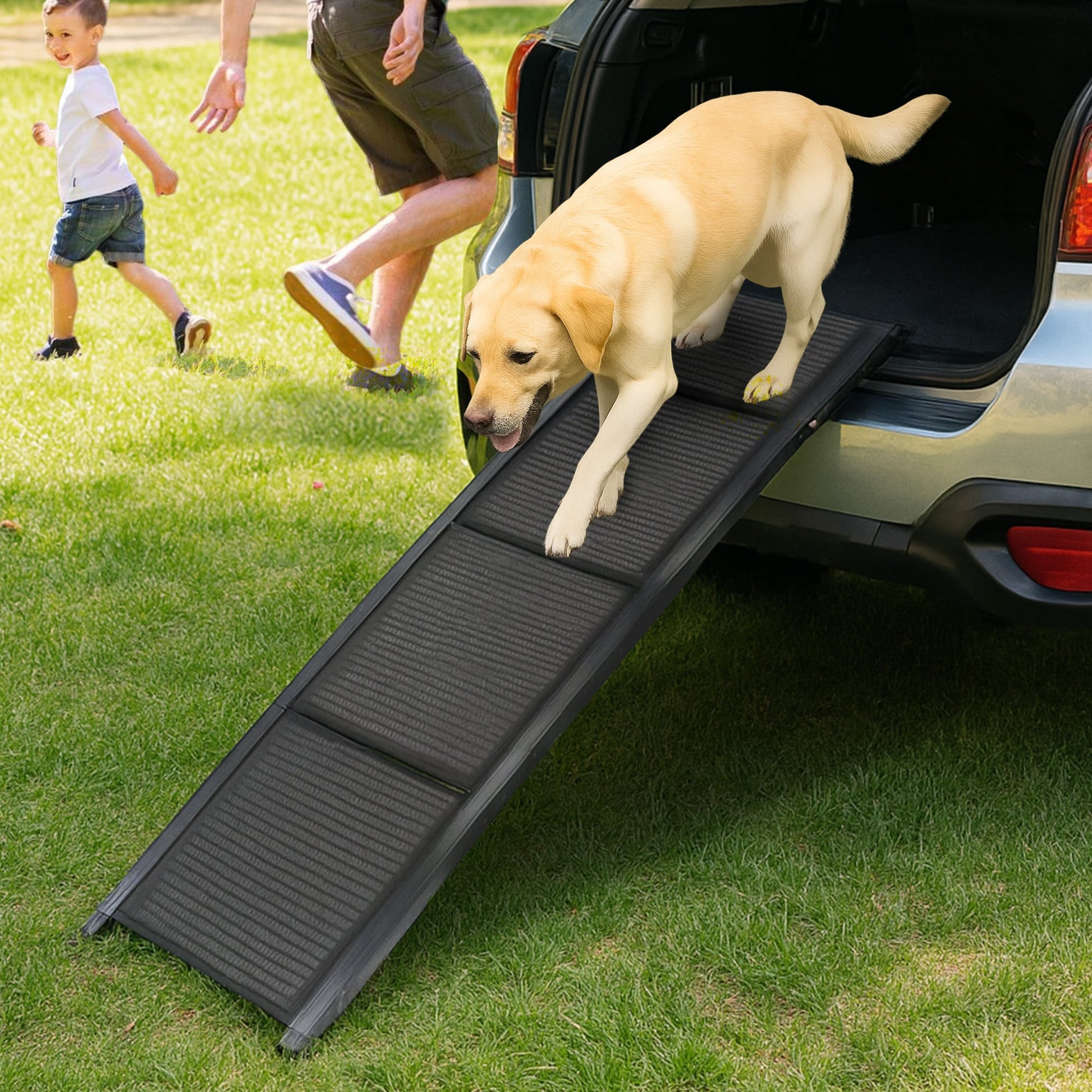 Non-Slip Folding Aluminium Dog Ramp Pet Stairs for Cars & Marine Use