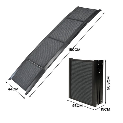 Non-Slip Folding Aluminium Dog Ramp Pet Stairs for Cars & Marine Use