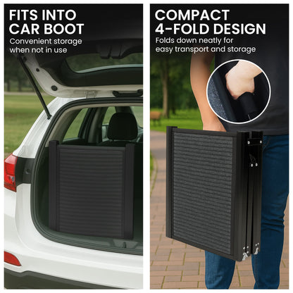 Non-Slip Folding Aluminium Dog Ramp Pet Stairs for Cars & Marine Use