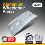 Foldable 4ft Aluminium Wheelchair Ramp R02 Non-Slip Silver Mobility