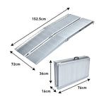 Foldable 5ft Aluminium Wheelchair Ramp R02 Non-Slip Silver Mobility