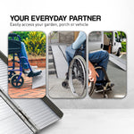 Foldable 5ft Aluminium Wheelchair Ramp R02 Non-Slip Silver Mobility