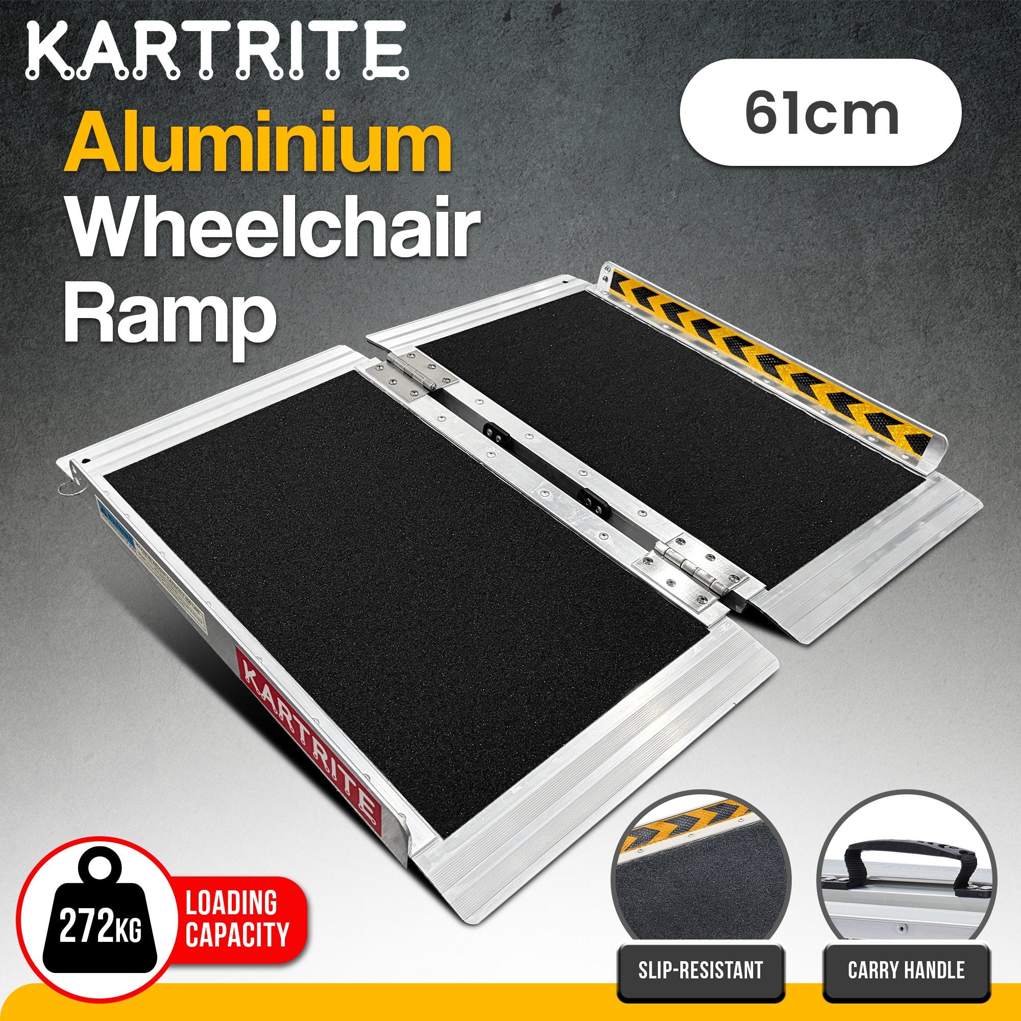 Aluminium Wheelchair Ramp 2FT Mobility Ramp with High Grip Surface Saf