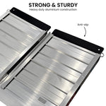 Aluminium Wheelchair Ramp 2FT Mobility Ramp with High Grip Surface Safety Side Rails L