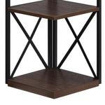 Nora 5-Tier Corner Bookshelf - Walnut/Black