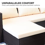 5pc Modular Outdoor Lounge Set PE Rattan - Brown