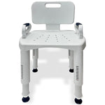 Premium Adjustable Shower Chair with Armrests 158kg Heavy-Duty Capacity