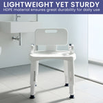 Premium Adjustable Shower Chair with Armrests 158kg Heavy-Duty Capacity