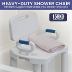 Premium Adjustable Shower Chair with Armrests 158kg Heavy-Duty Capacity