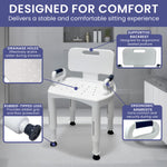 Premium Adjustable Shower Chair with Armrests 158kg Heavy-Duty Capacity