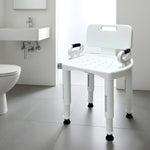 Premium Adjustable Shower Chair with Armrests 158kg Heavy-Duty Capacity