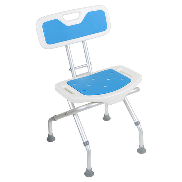  Compact Foldable Commode Shower Chair Height-Adjustable Aluminium Non-Slip