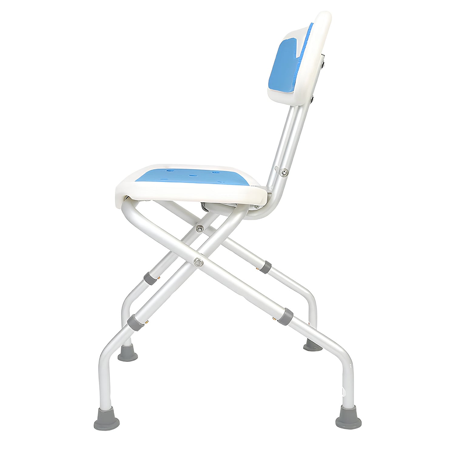 Compact Foldable Commode Shower Chair Height-Adjustable Aluminium Non-Slip