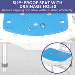 Compact Foldable Commode Shower Chair Height-Adjustable Aluminium Non-Slip