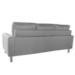 Linen Corner Sofa Couch Lounge Chaise with Metal Legs - Grey