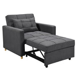 3-in-1 Convertible Lounge Chair Bed Sarantino Dark Grey Multifunctional