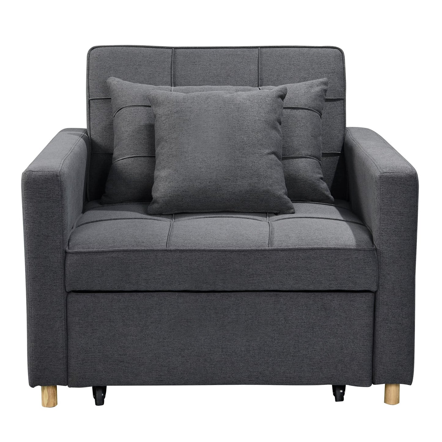 3-in-1 Convertible Lounge Chair Bed Sarantino Dark Grey Multifunctional