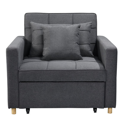 3-in-1 Convertible Lounge Chair Bed Sarantino Dark Grey Multifunctional