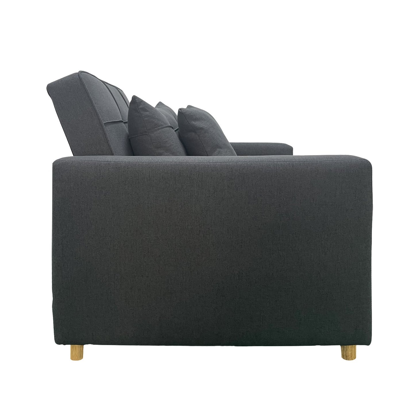 3-in-1 Convertible Lounge Chair Bed Sarantino Dark Grey Multifunctional