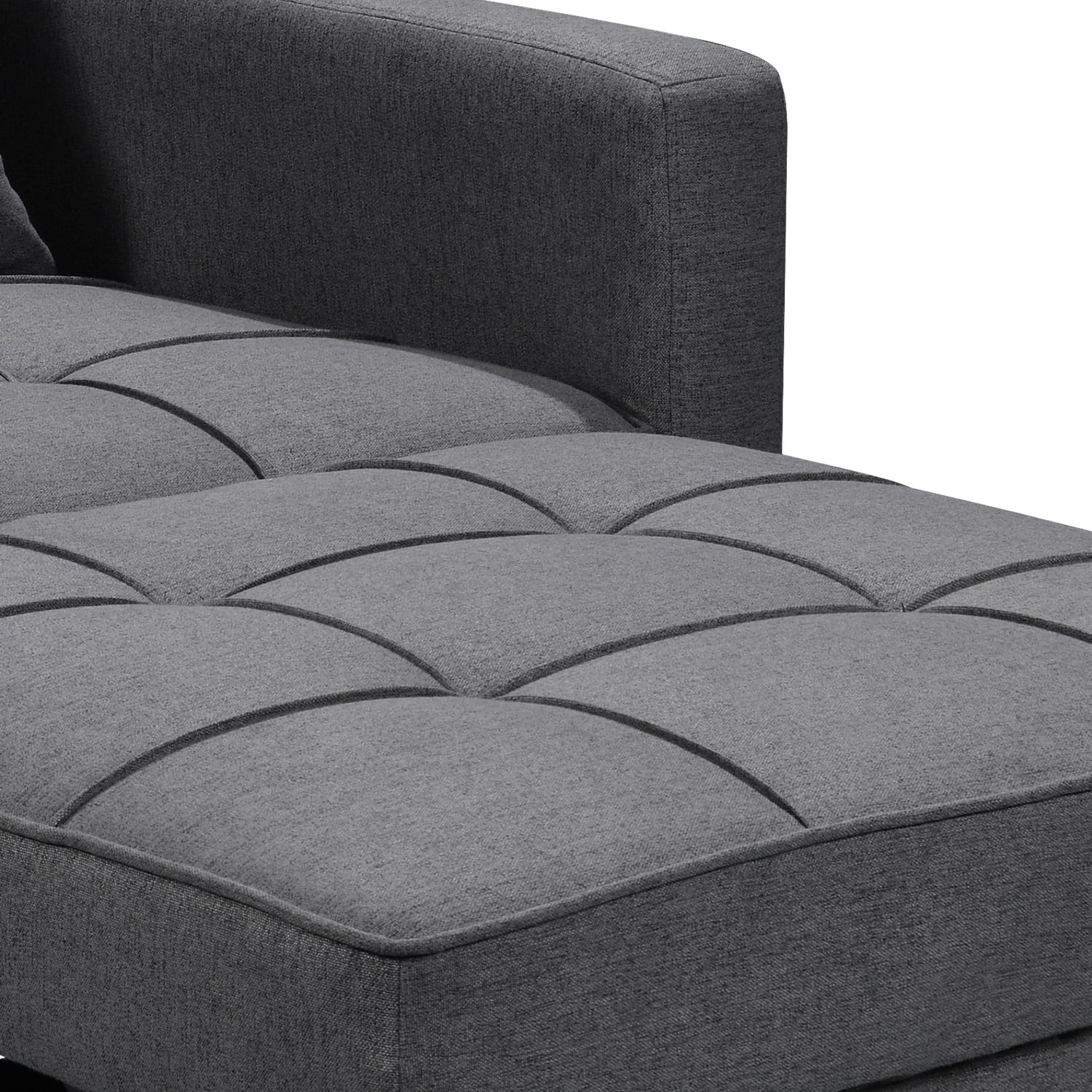 3-in-1 Convertible Lounge Chair Bed Sarantino Dark Grey Multifunctional