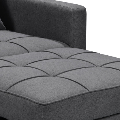 3-in-1 Convertible Lounge Chair Bed Sarantino Dark Grey Multifunctional