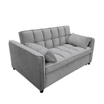 Quincy 2-Seater Velvet Sofa Bed Dark Grey Wooden Frame Tufted Design