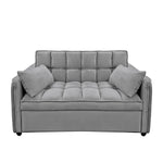 Quincy 2-Seater Velvet Sofa Bed Dark Grey Wooden Frame Tufted Design