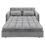 Quincy 2-Seater Velvet Sofa Bed Dark Grey Wooden Frame Tufted Design