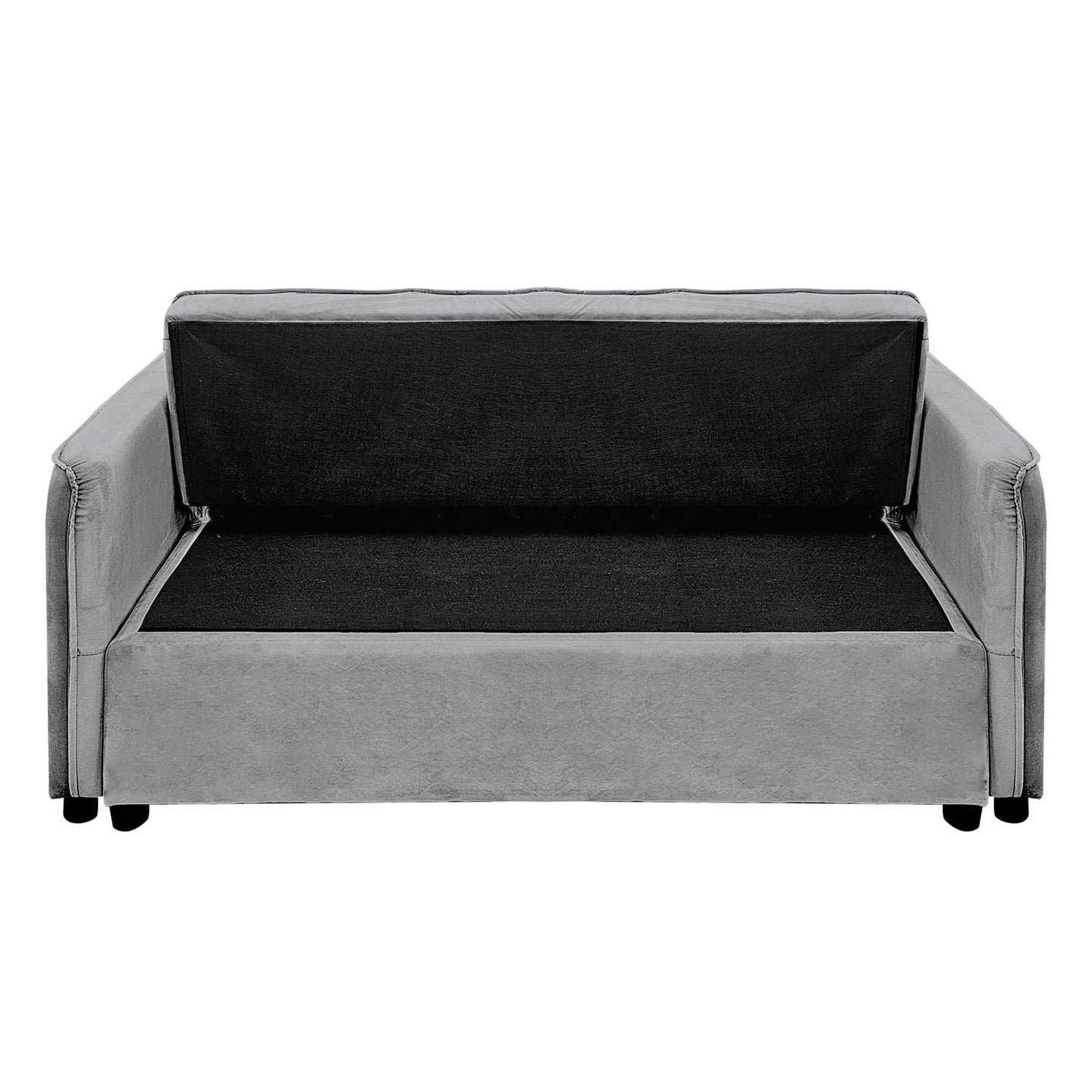 Quincy 2-Seater Velvet Sofa Bed Dark Grey Wooden Frame Tufted Design