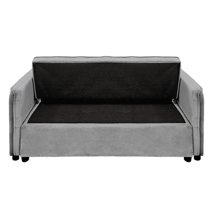 Quincy 2-Seater Velvet Sofa Bed Dark Grey Wooden Frame Tufted Design