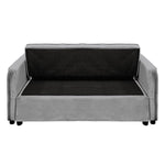 Quincy 2-Seater Velvet Sofa Bed Dark Grey Wooden Frame Tufted Design