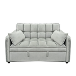 Light Grey Velvet Tufted Sofa Bed