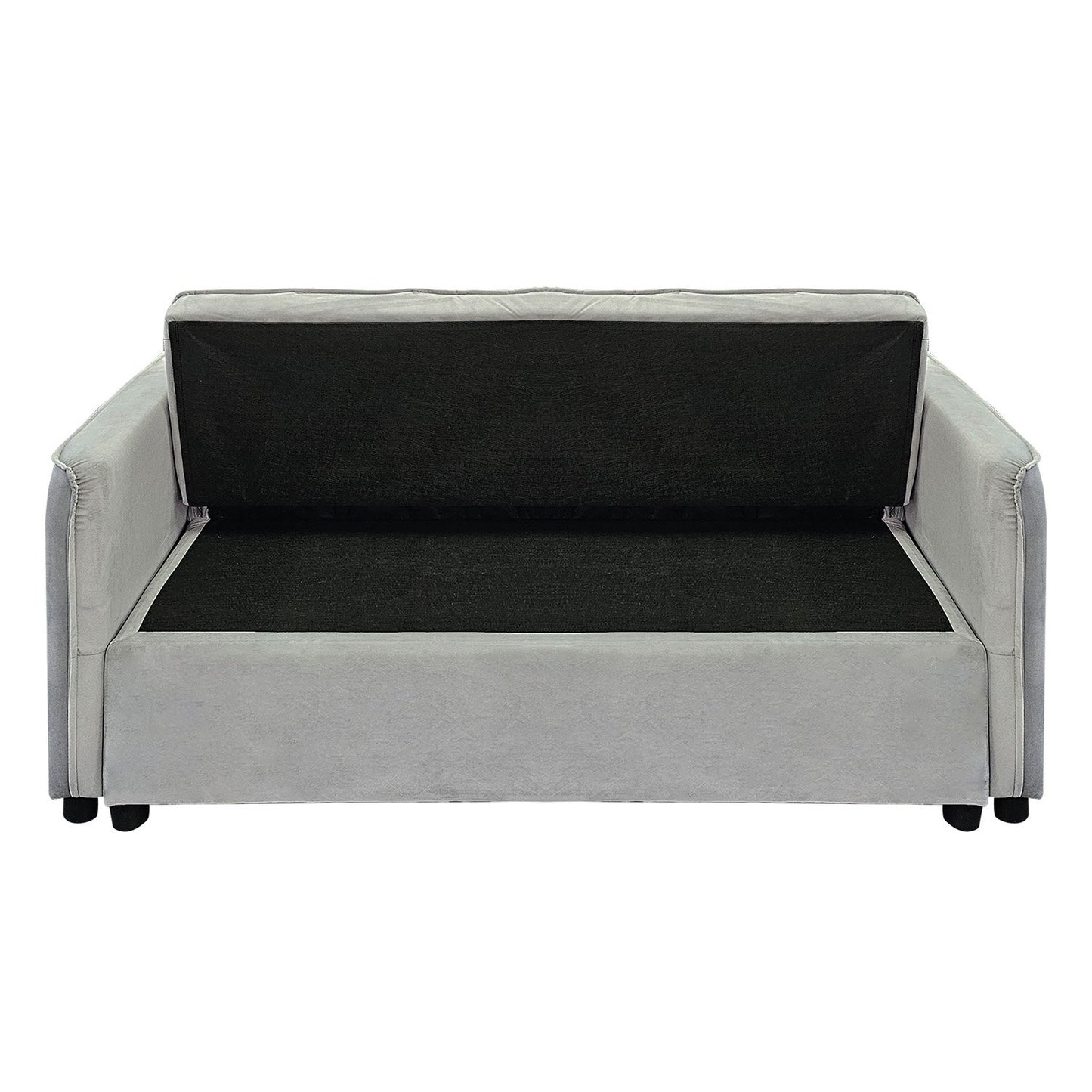 Light Grey Velvet Tufted Sofa Bed