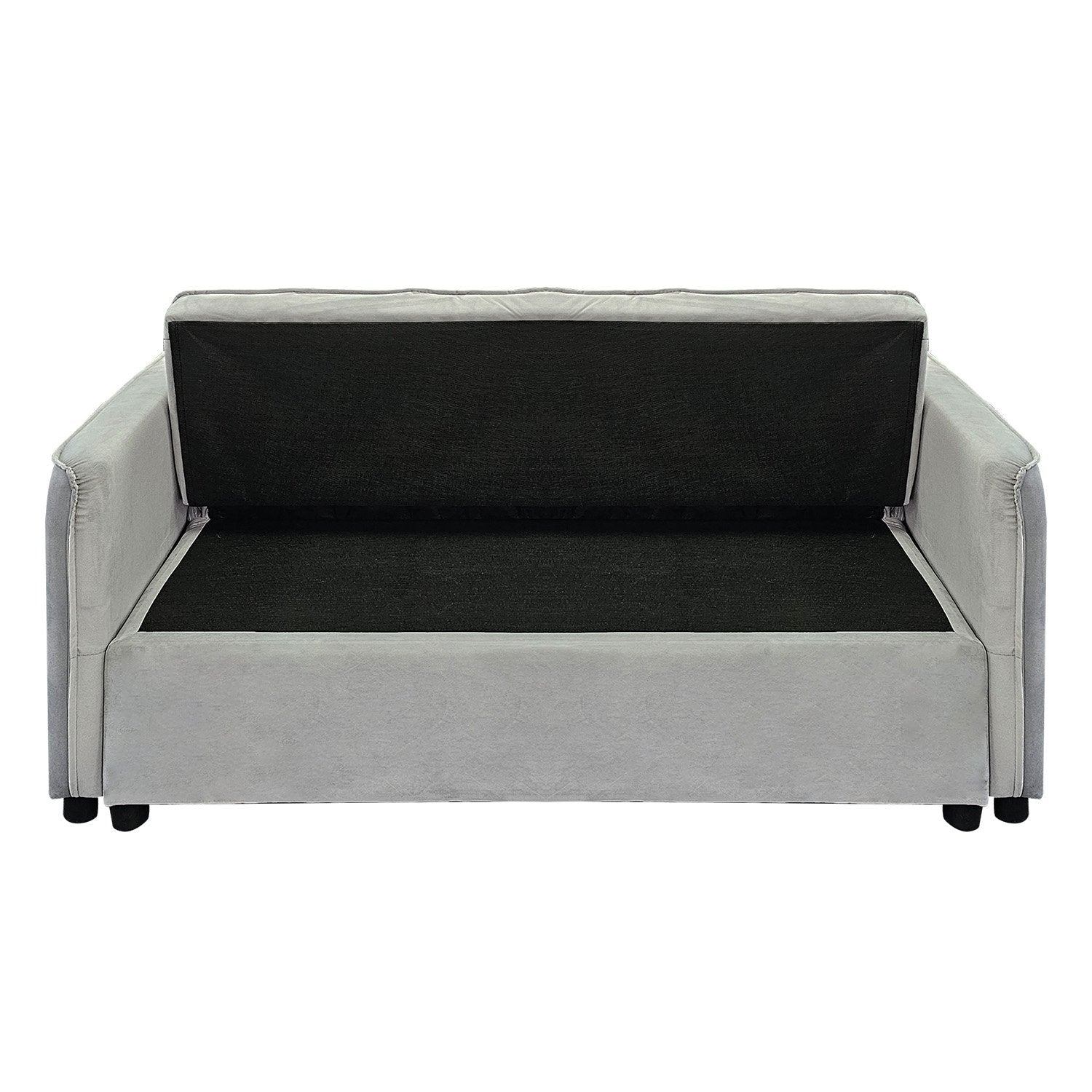 Light Grey Velvet Tufted Sofa Bed
