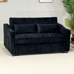 Light Black/Dark/Light grey Velvet 2-Seater Sofa Bed with Comfortable Sleeping