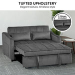 Light Black/Dark/Light grey Velvet 2-Seater Sofa Bed with Comfortable Sleeping