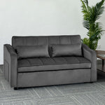 Light Black/Dark/Light grey Velvet 2-Seater Sofa Bed with Comfortable Sleeping