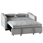 Light Black/Dark/Light grey Velvet 2-Seater Sofa Bed with Comfortable Sleeping