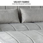 Light Black/Dark/Light grey Velvet 2-Seater Sofa Bed with Comfortable Sleeping