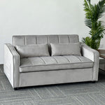 Light Black/Dark/Light grey Velvet 2-Seater Sofa Bed with Comfortable Sleeping