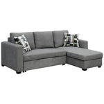 Fontana Pullout Sofa Bed with Storage Chaise Lounge  - Grey