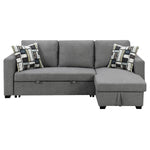 Fontana Pullout Sofa Bed with Storage Chaise Lounge  - Grey