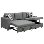 Fontana Pullout Sofa Bed with Storage Chaise Lounge  - Grey