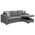 Fontana Pullout Sofa Bed with Storage Chaise Lounge  - Grey