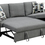 Fontana Pullout Sofa Bed with Storage Chaise Lounge  - Grey