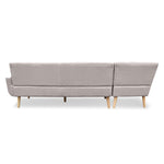 Linen Corner Wooden Sofa Lounge L-shaped with Left Chaise Light Grey