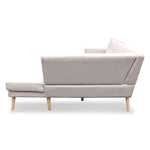 Linen Corner Wooden Sofa Lounge L-shaped with Left Chaise Light Grey