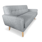 6-Seater Linen Sofa Set Couch Futon - Light Grey