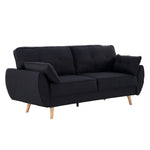 3 Seater Modular Linen Fabric Sofa Bed Couch Futon - Black